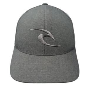 Rip Curl Baseball Cap Gray One Size Fitted Flexfit Heathered Surf Wave Logo Hat